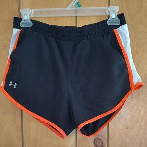 Under Armour Women's Swim Black Shorts with Orange Trim